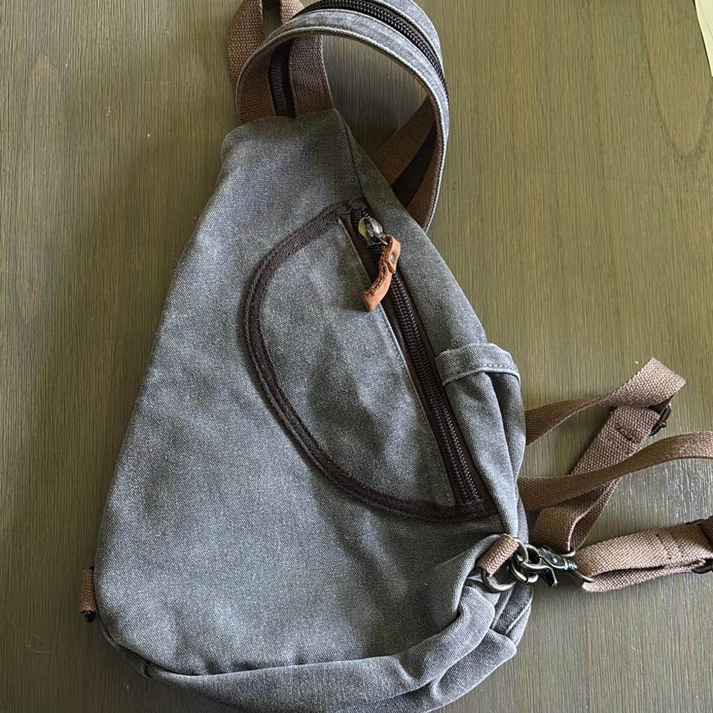 Gray Canvas Sling Bag/Backpack - image 2